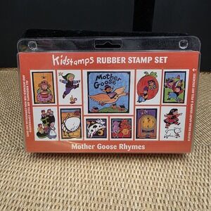 VTG Kidstamps Mother Goose Rhymes Rubber Stamp Set UNUSED New Craft Kids